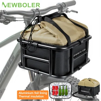 NEWBOLER Cestino per bici in ferro di grande capacità Portapacchi posteriore Portapacchi per bici elettrica Cestini per bici per viaggi all'aperto Shopping Bici da strada MTB