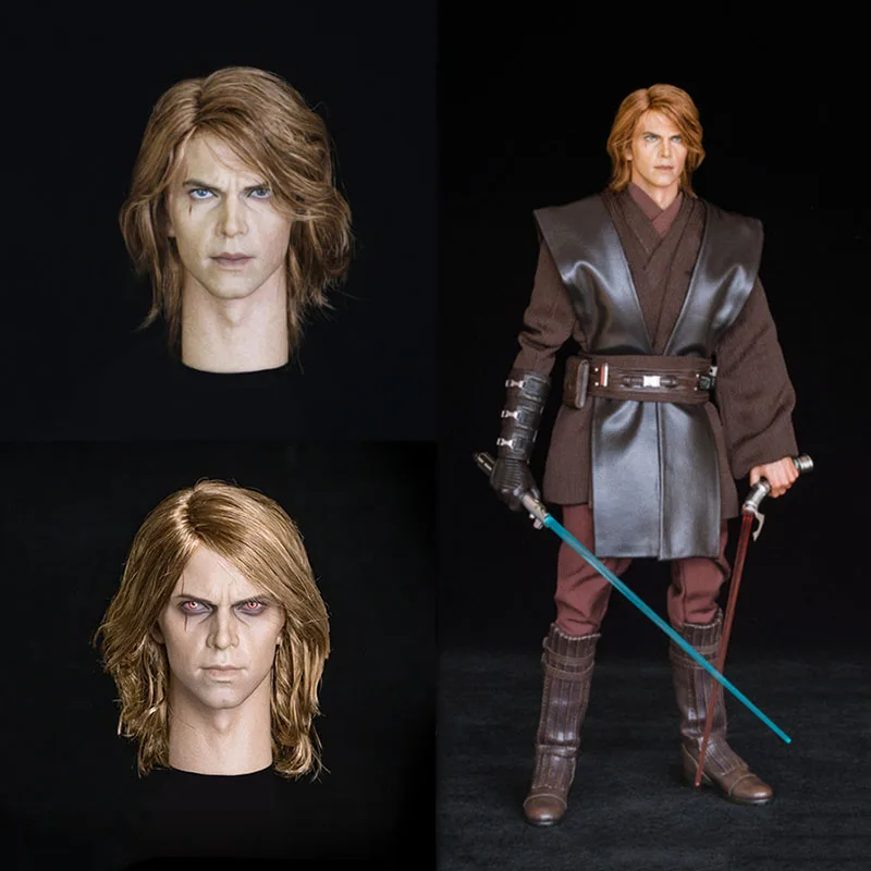 

In Stock 1/6 Scale Hayden Christensen Anakin Head Sculpt with Planted Hair Model for 12 inches Action Figure