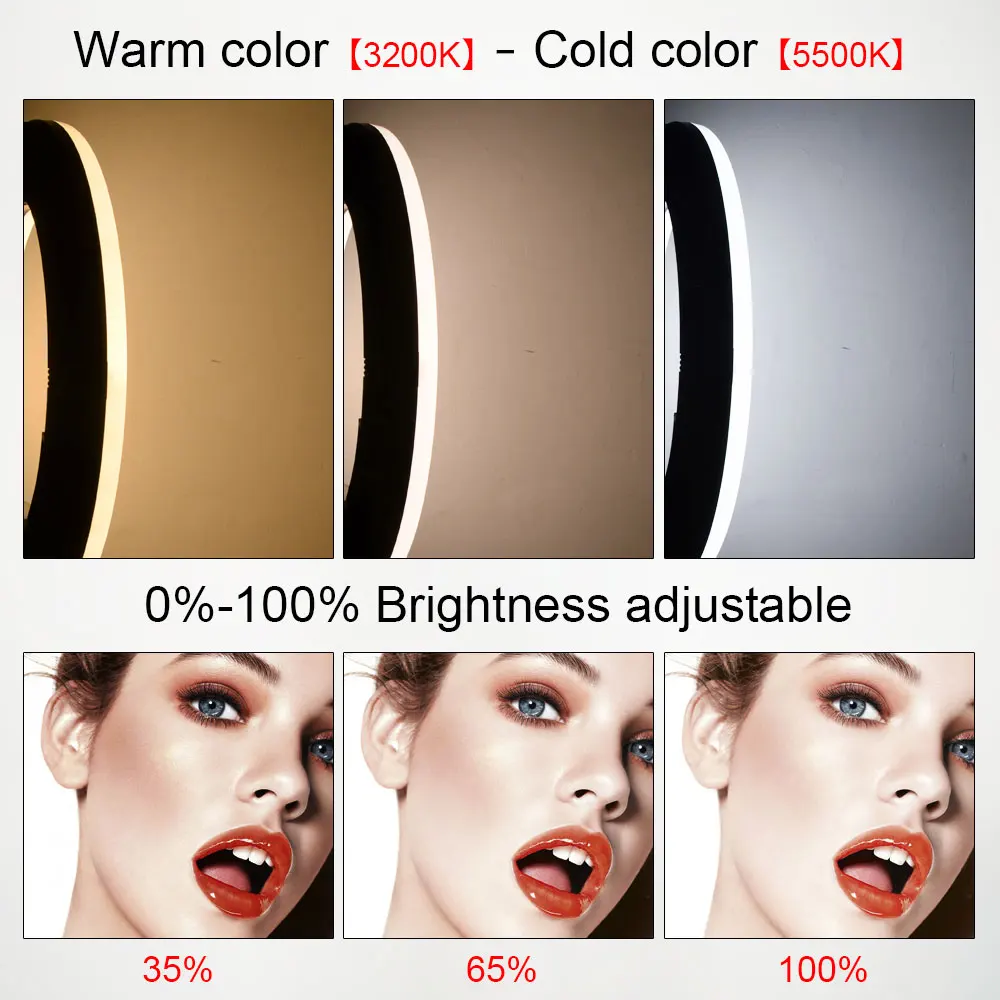 18inch Ring Lights with Tripod Remote Control LED Video Lamp FE480 96W Fill Light Bi-color Photo Studio for Makeup Beauty Salon