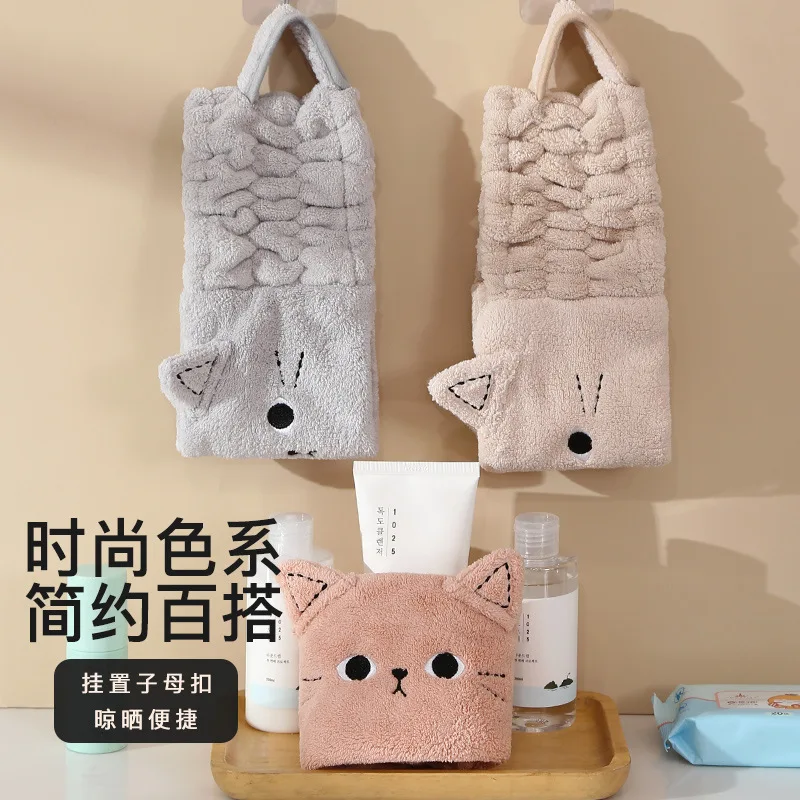 Cartoon Hair Band Cat's ears Face Wash Headband Female Makeup Remover Hair Set Coral Velvet Moon