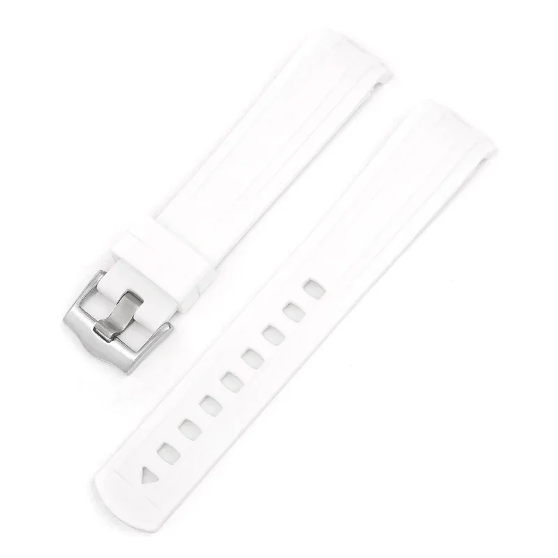 Premium Silicone Rubber Diving Watch Band with Curved End - Universal Strap