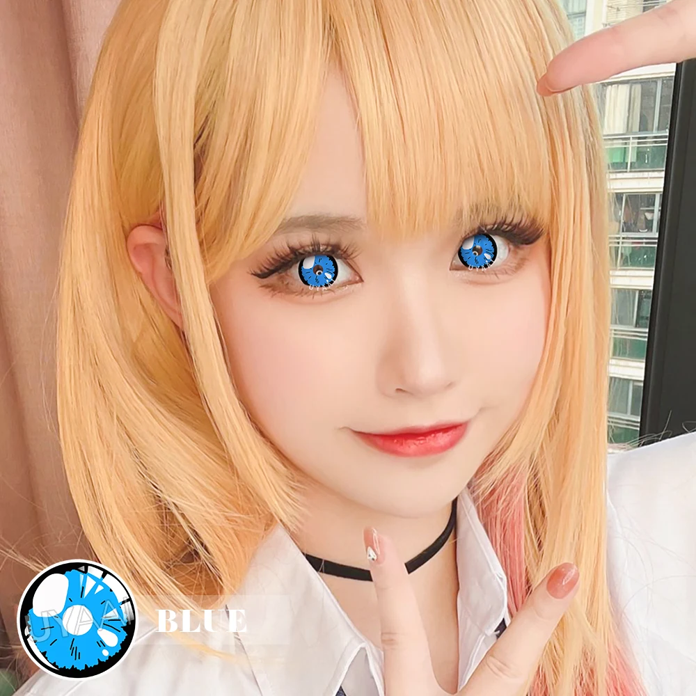 Vibrant Halloween Anime Cosplay Eye Lenses Set - 2 Pcs, Multicolor