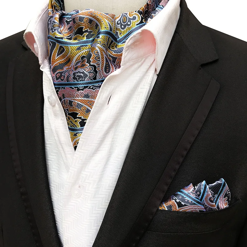 12 styles Color : #10 QIANCHENG Mens Cravat Tie Neckline towel Stylish jacquard Cravat Necktie Neckerchief Handkerchiefs Bandana Handmade 