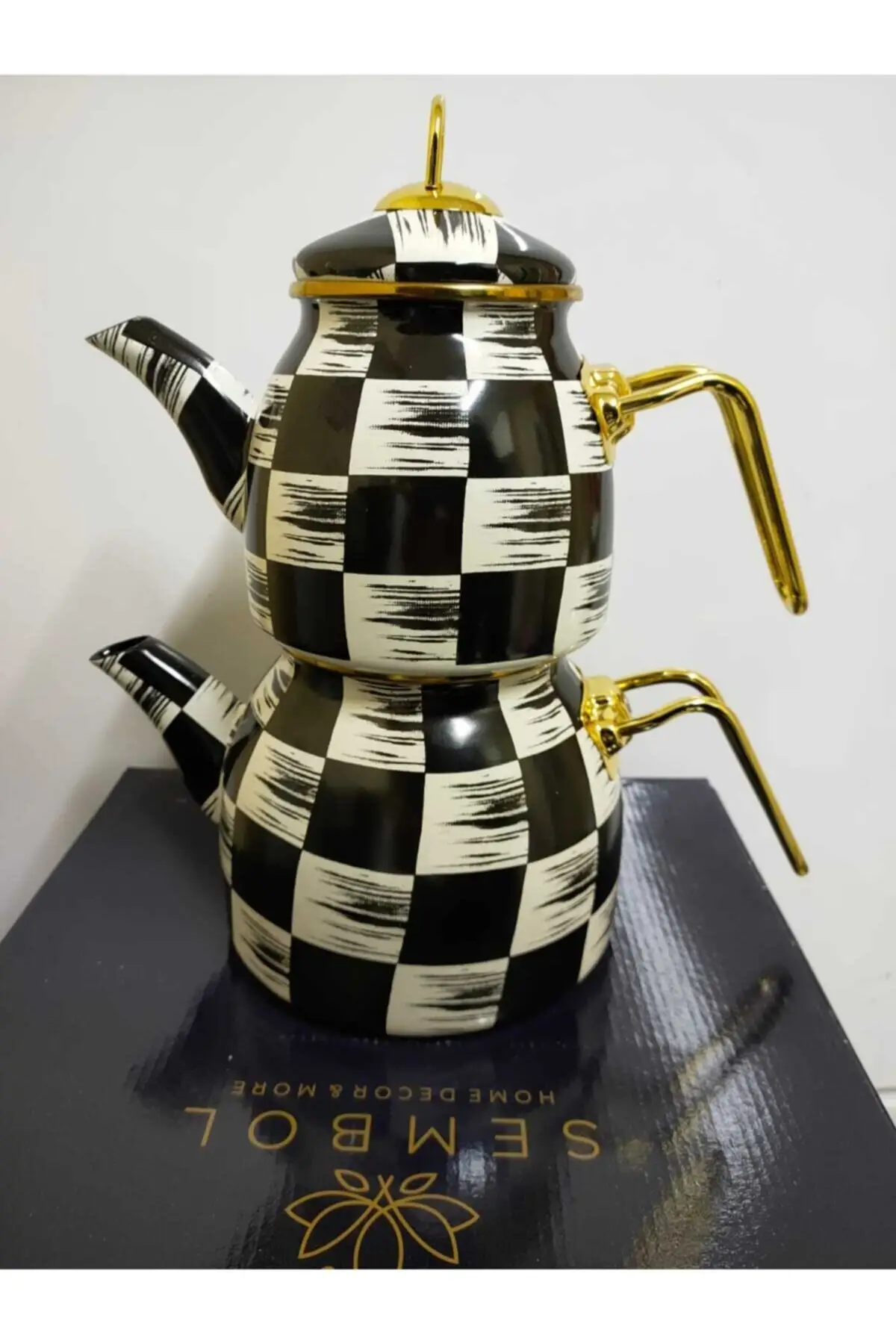 Checkerboard Pattern Enamel TeapotTeapots AliExpress