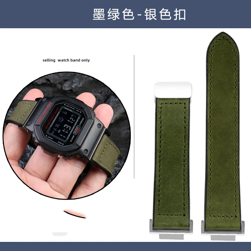 thumbnail image 1 of Correa de reloj de piel de vaca DW-5600 para Casio DW5600 GW-B5600 GW-M5610 GA2100 GA-2100 Correa de reloj deportiva Correa de lona Correa de reloj Estuche de pulsera, 1 of 5