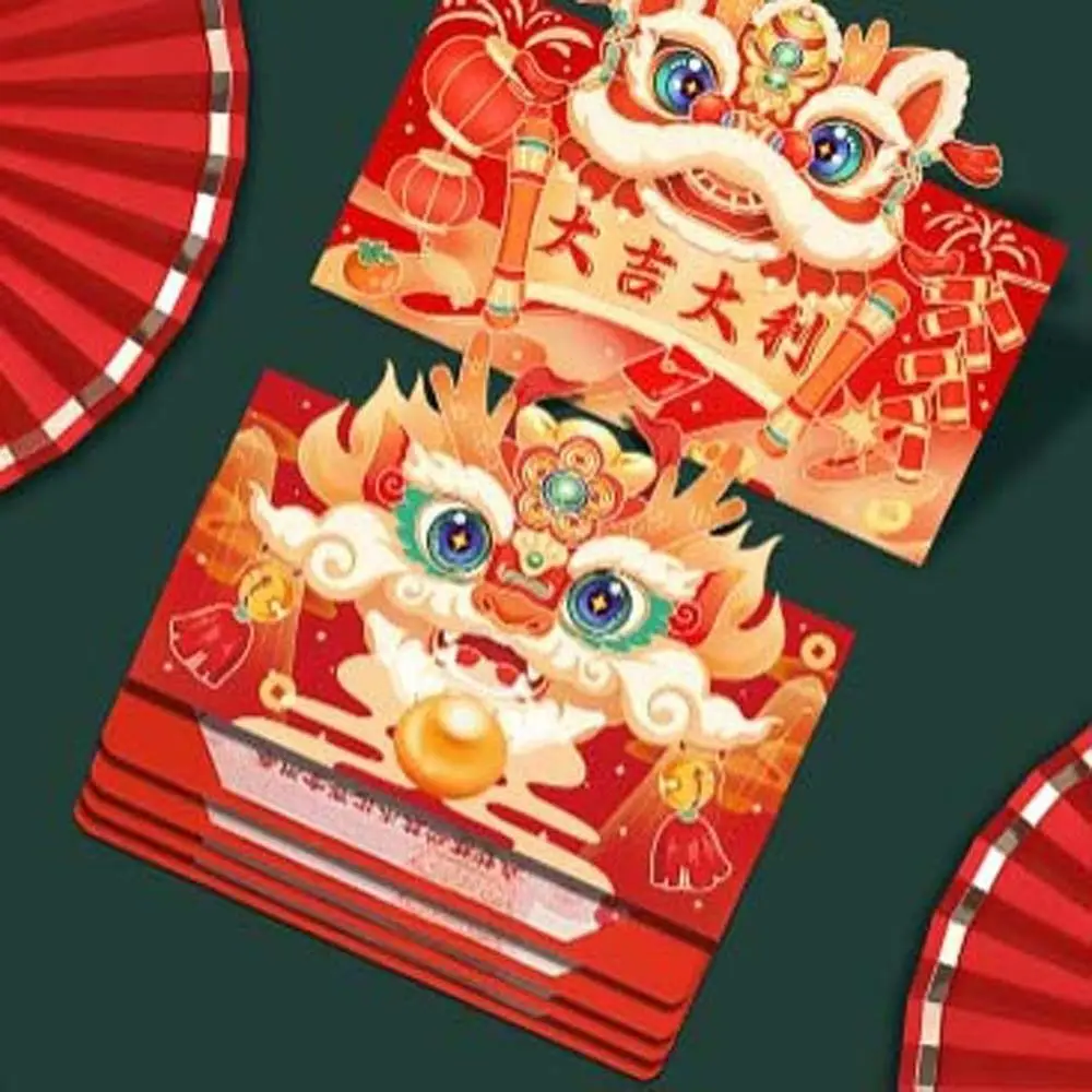 

Foldable Red Envelopes 2024 Chinese New Year Red Pocket Spring Festival Hongbao Red Envelope Bag Traditional Holiday Decoration