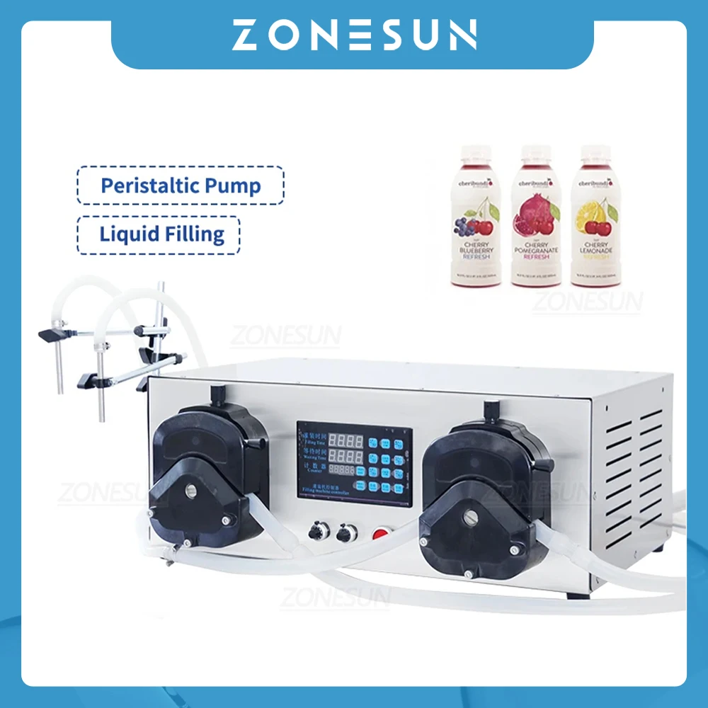 ZONESUN Small Liquid Filling Machine Food & Beverage Machinery High Flowing Rate Peristaltic Pump Glue Filler Industry ZS-YTPPR2