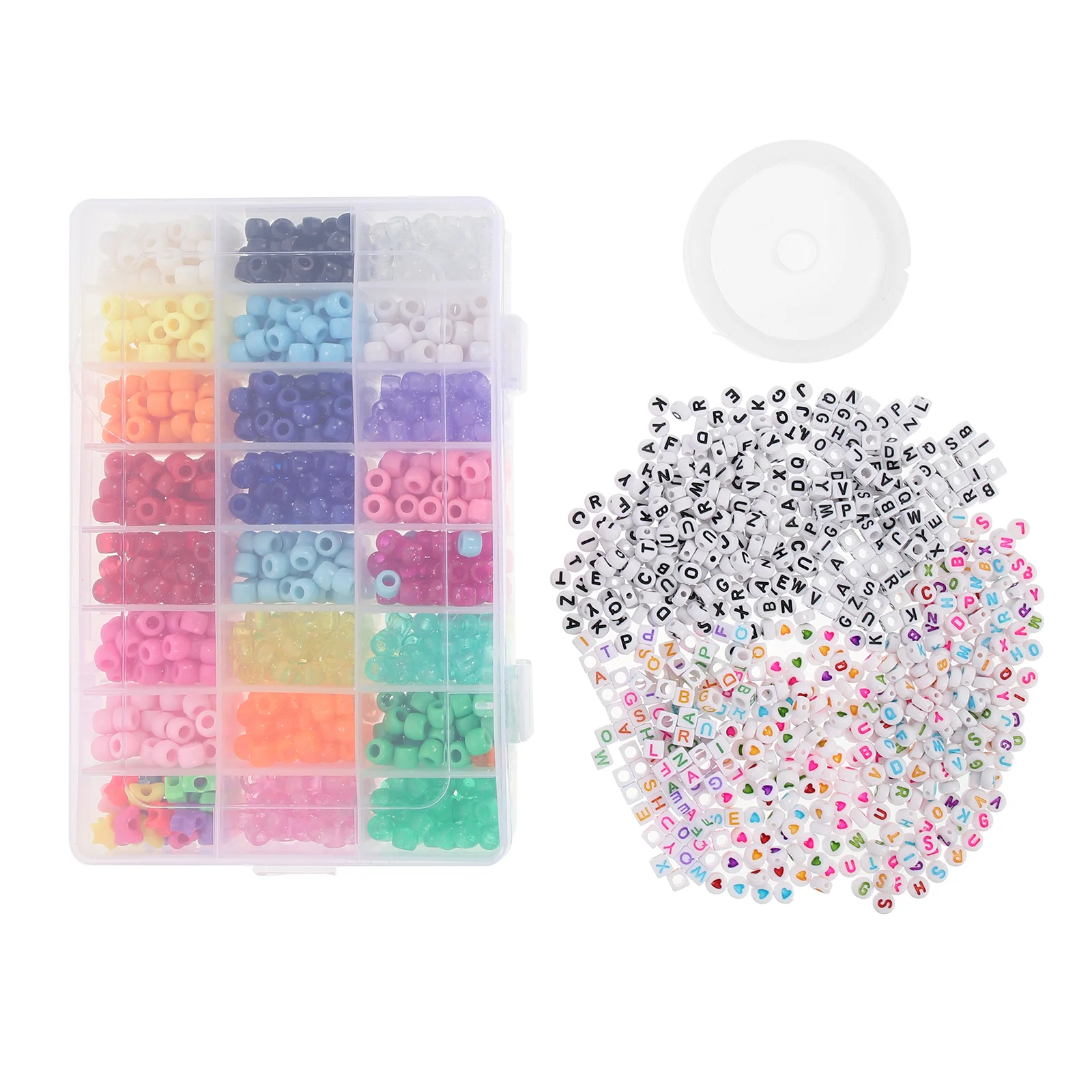 

1 Set Barrel Beads Colorful Loose Beads Bracelet DIY Beads Craft Supplies