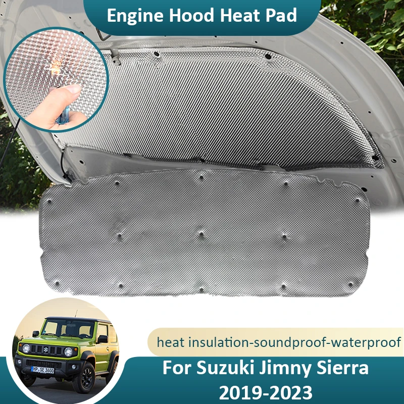 

For Suzuki Jimny Sierra JB64W JB74W 2019 2020 2021 2022 2023 Front Hood Engine Sound Pad Cotton Mat Cover Soundproof Fireproof