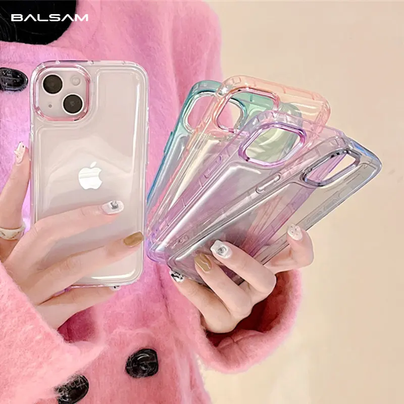 Luxury Plating Candy Color Clear Soft Case For iPhone 14 11 12 13 Pro