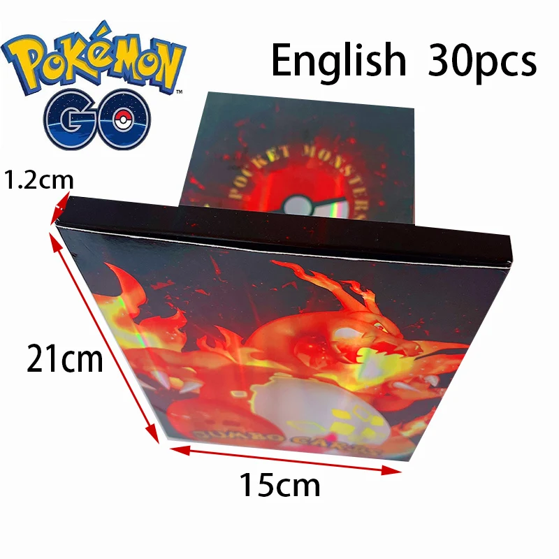 thumbnail image 1 of 5-30Pcs Cards 15*21cm Big Size Vmax Vstar GX Jumbo Letters Oversized Arceus Pikachu Charizard Super Rare Rainbow Card, 1 of 5