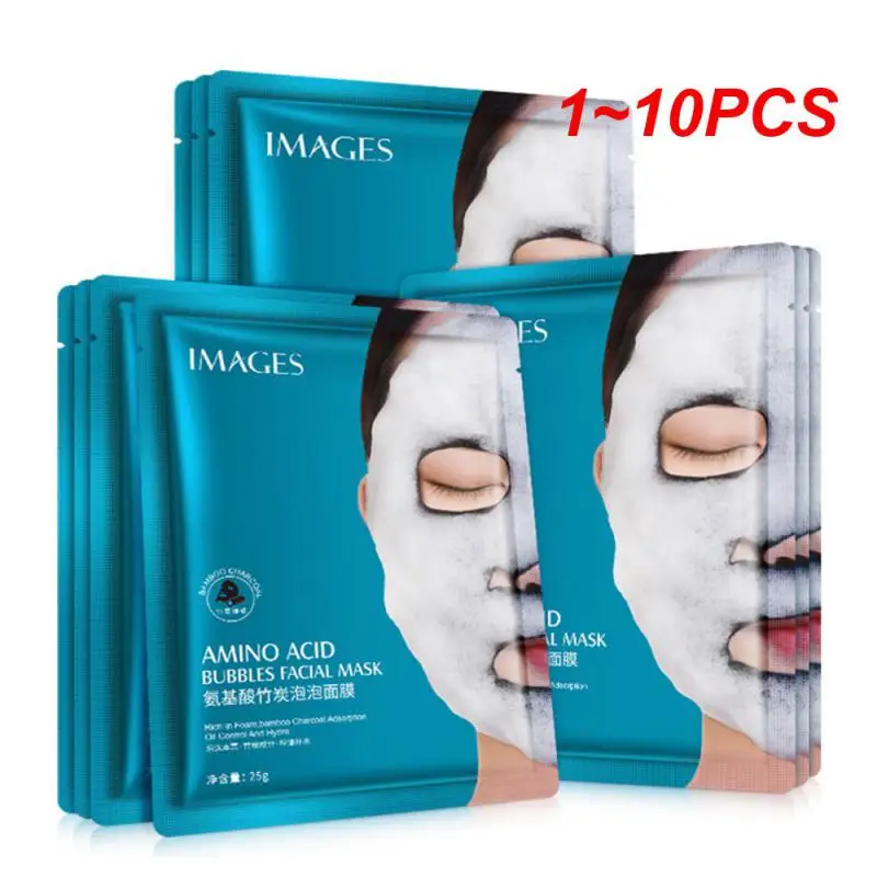 

Аминокислотная пузырьковая маска для глубокой очистки пор, бамбуковый уголь, черная маска для лица, отбеливающая маска для ухода за кожей лица, 1 ~ 10 шт.