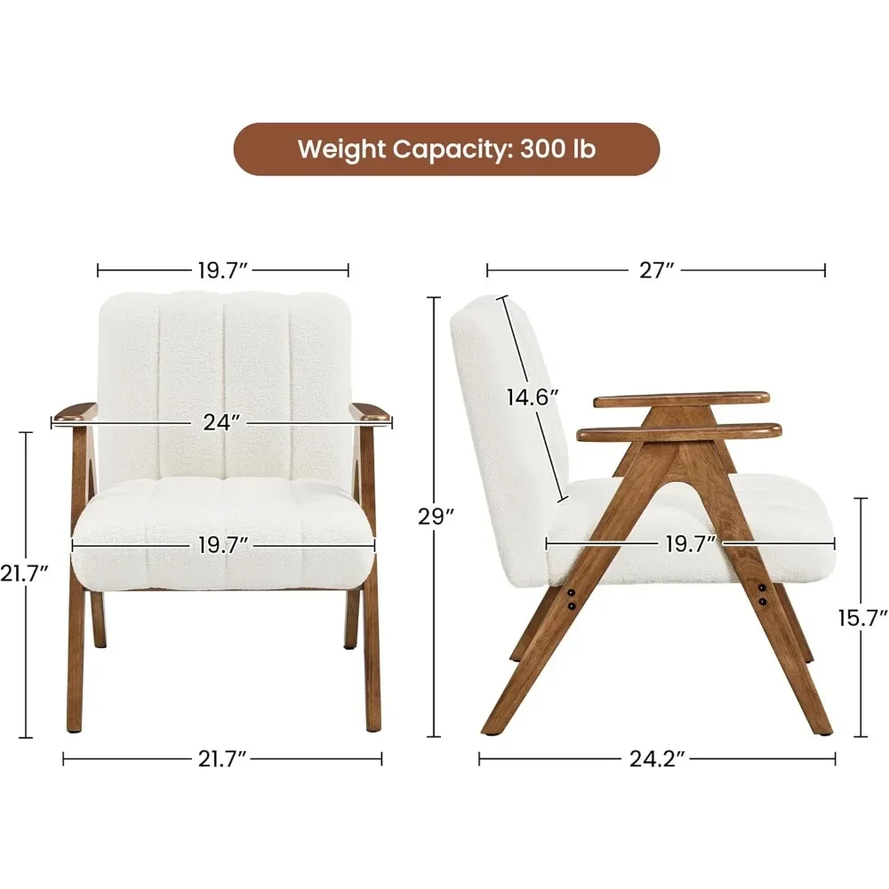 مجموعة كراسي Boucle Fabric لمنتصف القرن مكونة من ك...
