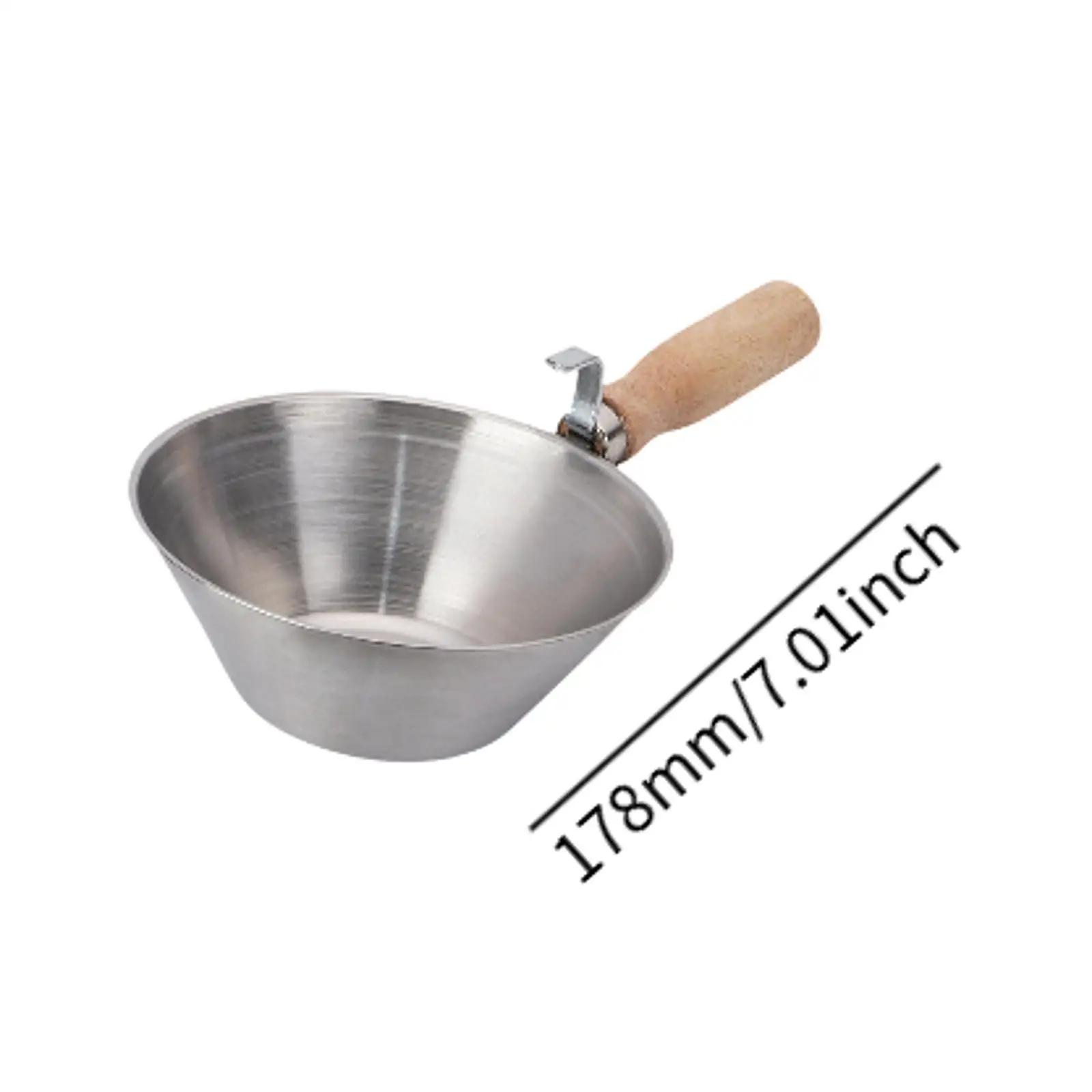 Cement Bucket Scoops Wooden Handle Construction Tool Bowl for Plastering