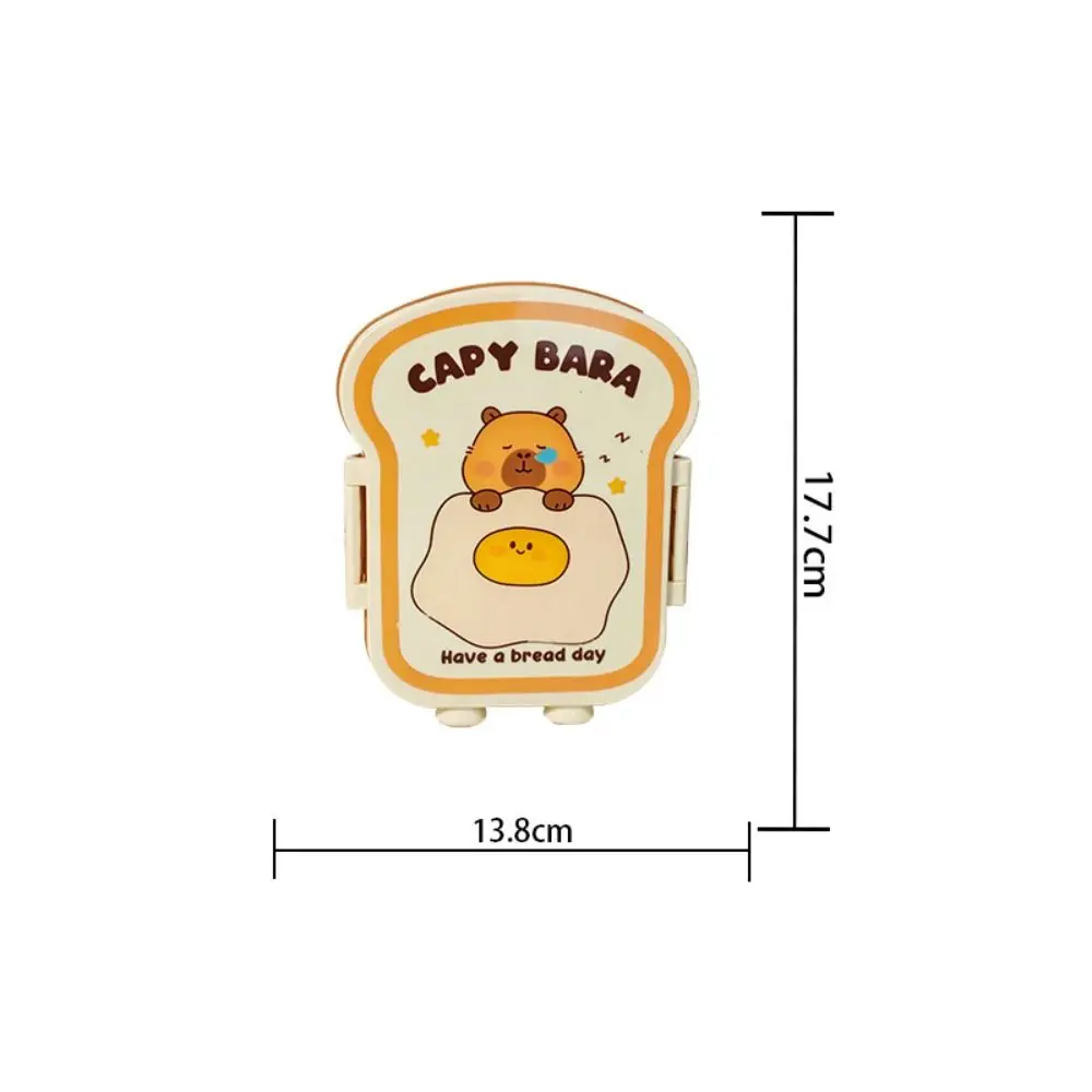 Capybara Lunch Box Toast Shape Grid Meal Box Leak Proof 1000ml