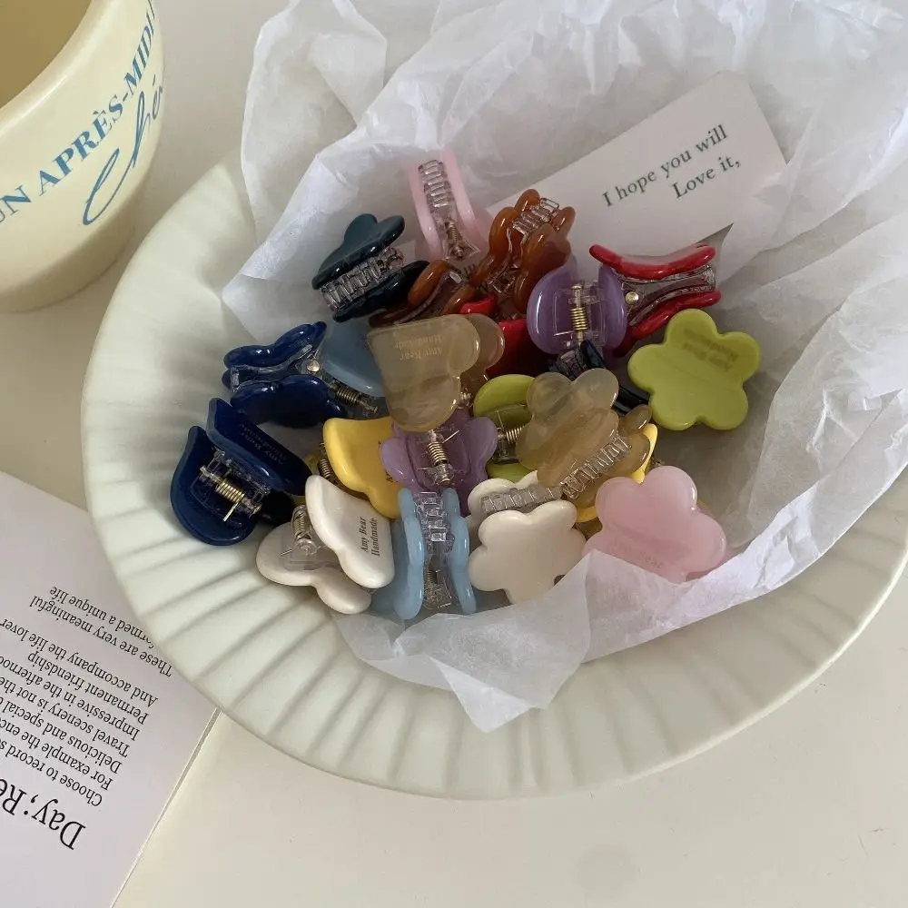 Acetic Acid Hairpin Flower Hair Clip Love Headwear Heart Hair Clip Small Grab Clip Geometry Acetate Mini Hair Claw Streetwear