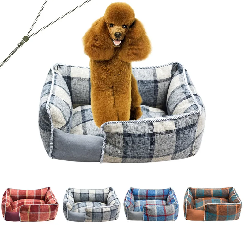 

Plaid Pet Bed Dog Bed Cat Bed Kitten Small Dog All Four Seasons All Removable And Washable Pet Supplies Pet Bed
