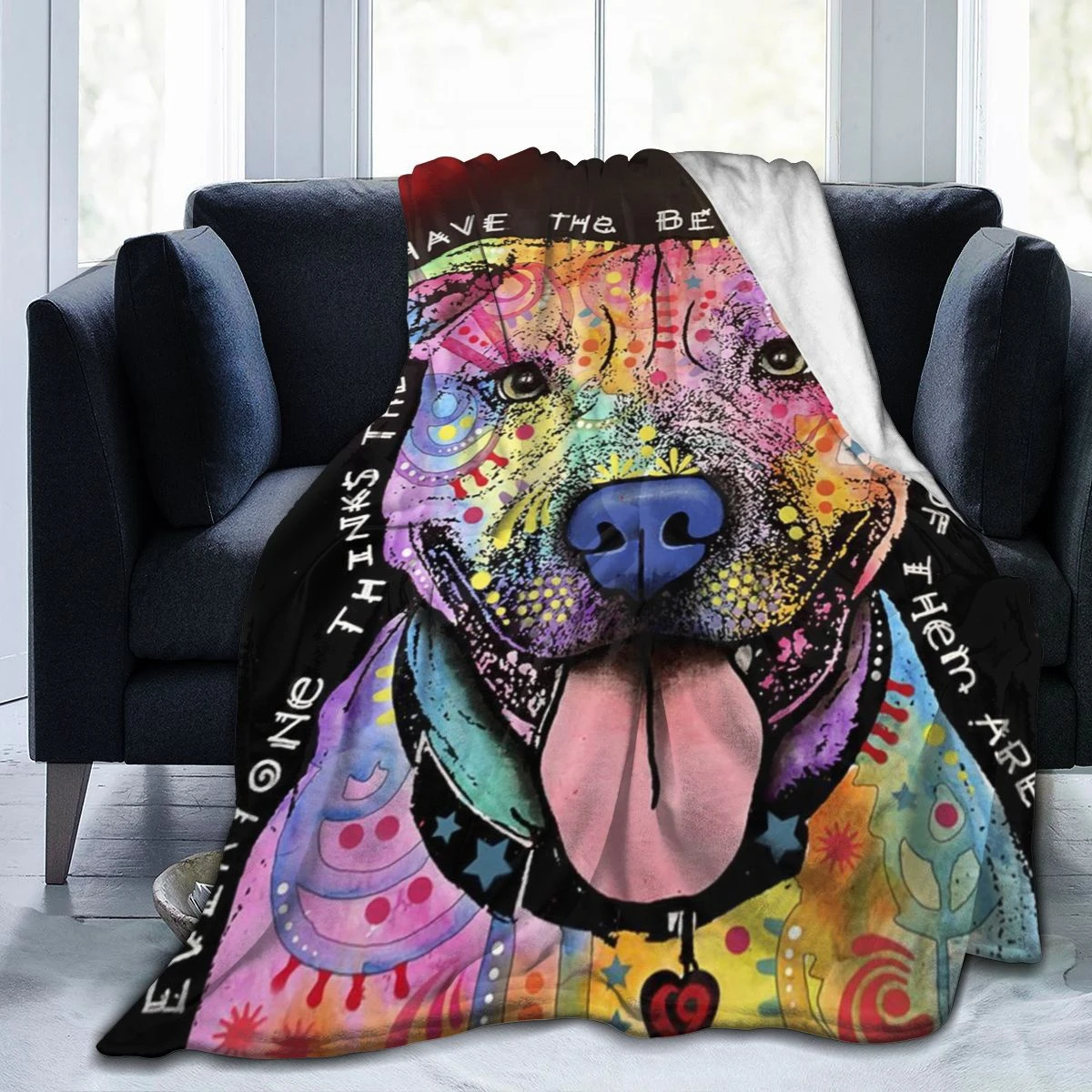 Pitbull Fleece Blanket Pitbull Throw Blanket Pit Bull Kids Pit