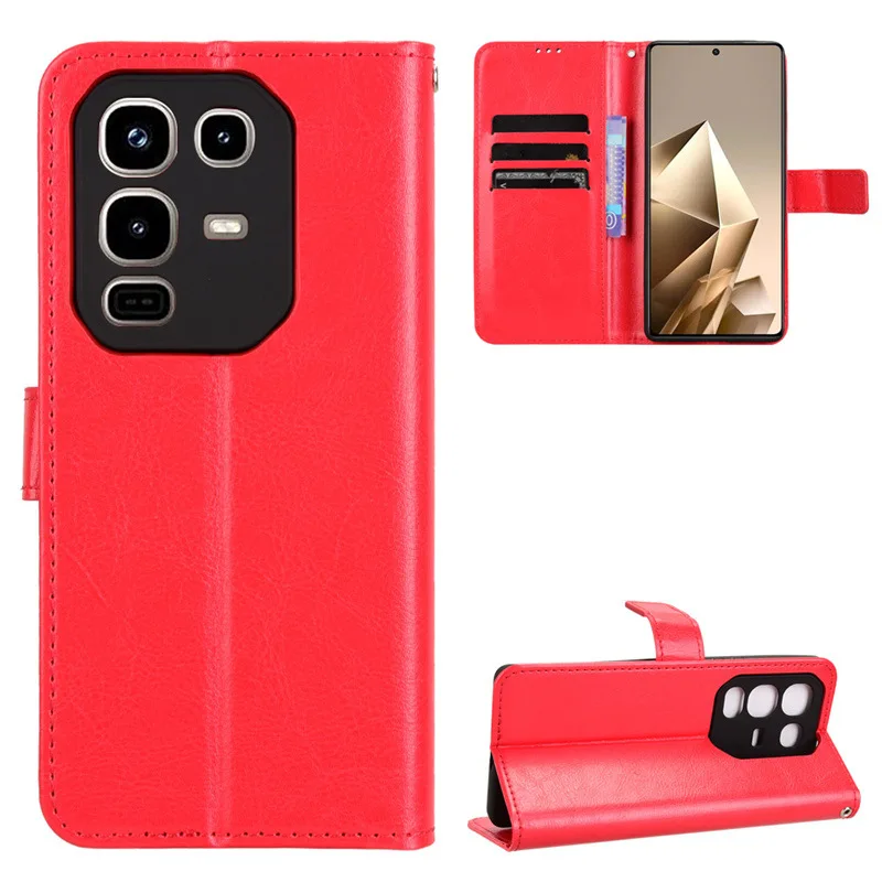 Leather Flip Case with Wallet and Kickstand Features - Protective Cover