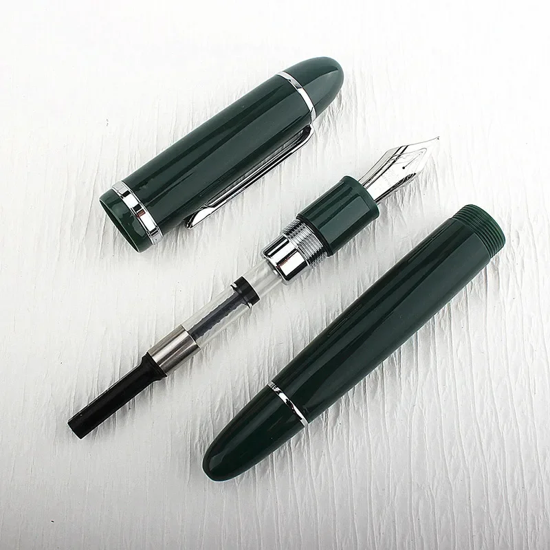 JinHao X159 Fountain Pens Metal Gold Clip EF 0.38mm F 0.5mm Nibs Acrylic School Office Supply Business Writing Pen Green 6