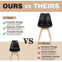 Mid-Century Modern Dining Chairs Set of 4 with Wood Legs, PU Leather Cushions for Kitchen and Living Room 6