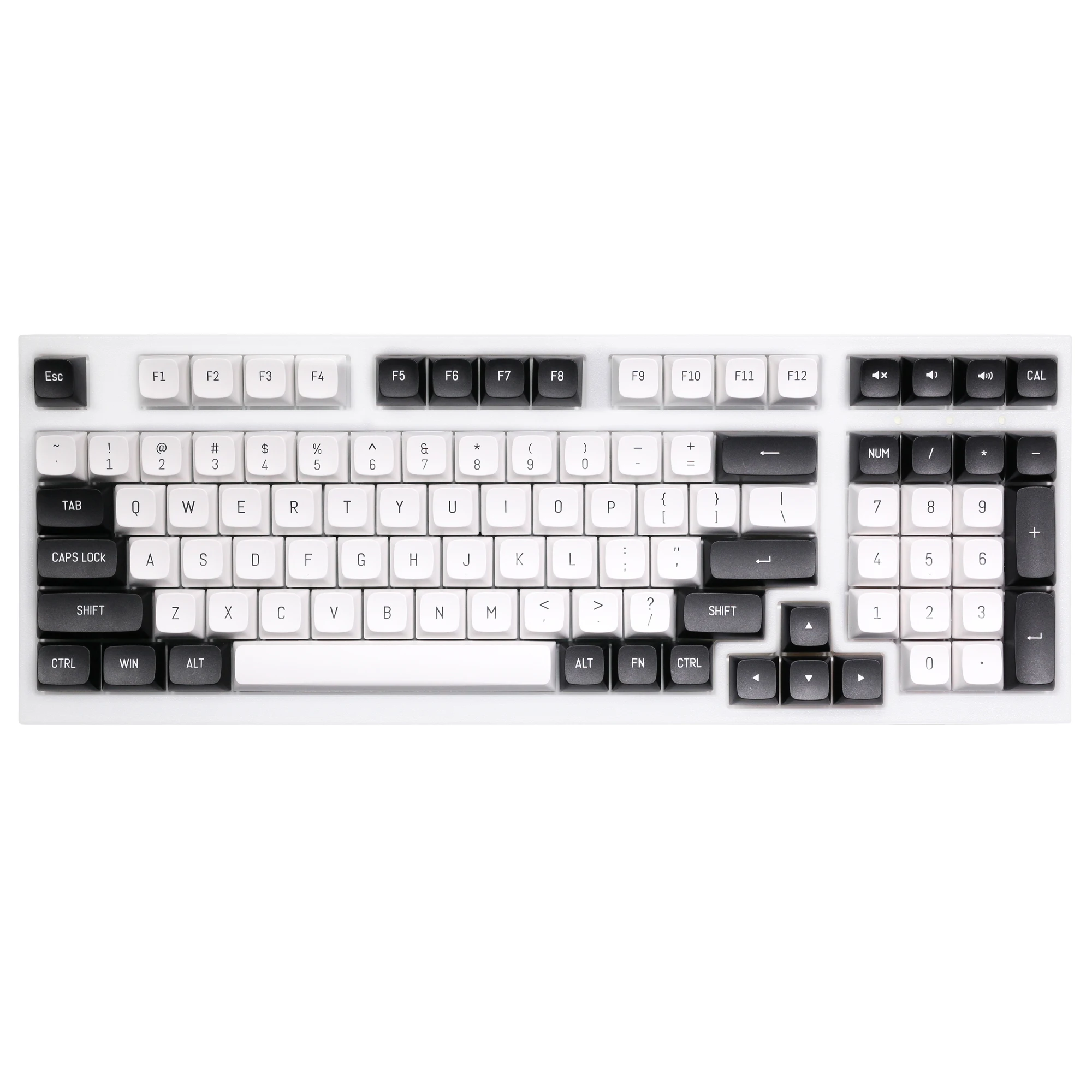 

GKs WOB BOW CSA PBT Doubleshot keycaps for diy gaming mechanical keyboard CSA Profile for BM60 BM68 BM80 BM65 Black White