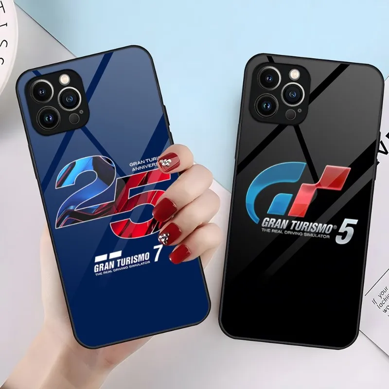 Custodia Per Telefono Gran-Turismos Per Iphone 14 Pro 12 15 13 11 Mini Xs Xr Max 8 7 6 Plus Se 2020 Glass Luxury Back Cove