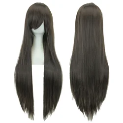 Elegant Soowee Two-Tone Straight Synthetic Hair Wig - 32inches (Black Brown)