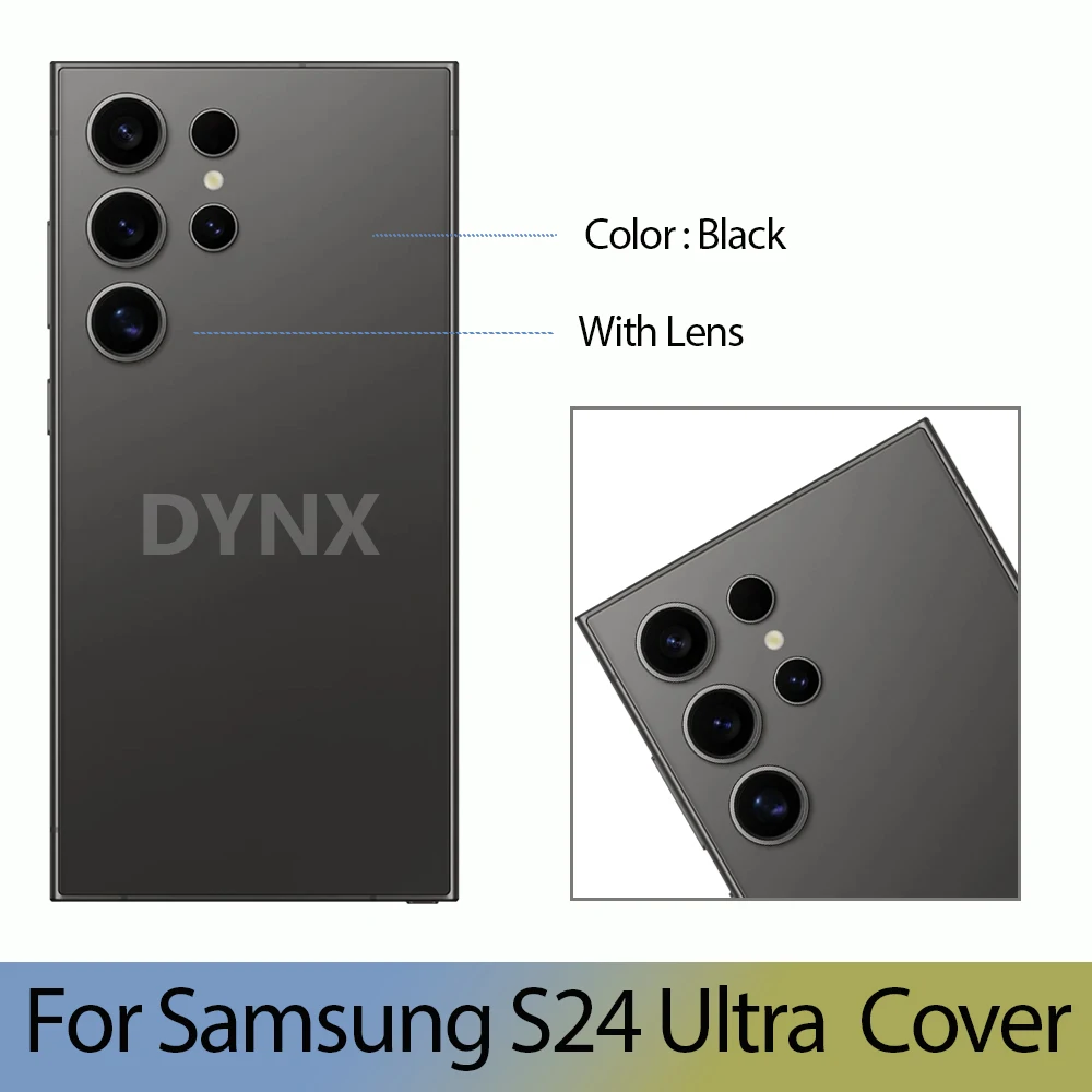 삼성 갤럭시 S24 울트라 S928B S928U용 새 제품, 배터리 커버 후면 유리 패널 후면 도어 카메라 하우징 및 렌즈 교체