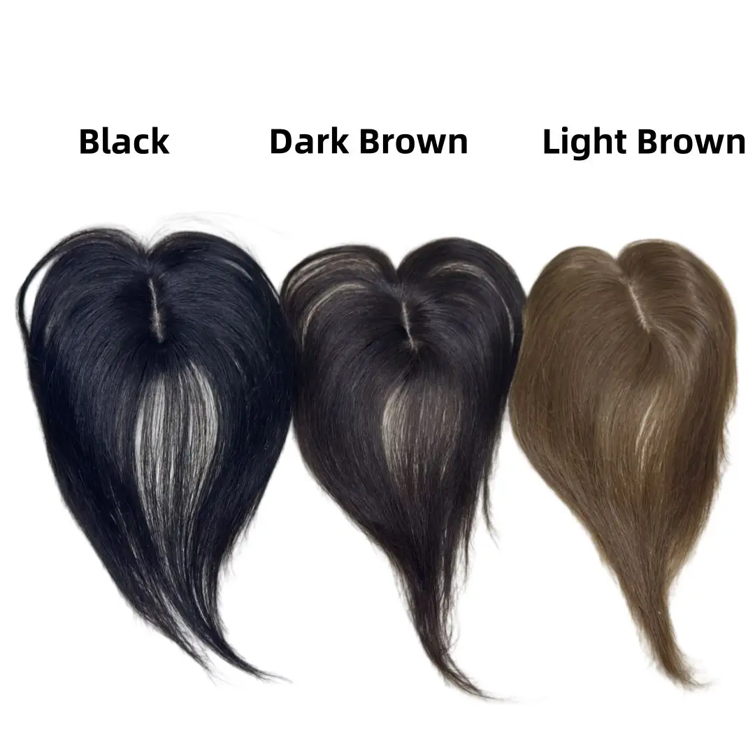 Frangia naturale per capelli umani Frangia laterale per donna Parte centrale 3D Frangia finta Estensioni dei capelli clip-in Posticci invisibili - immagine 5