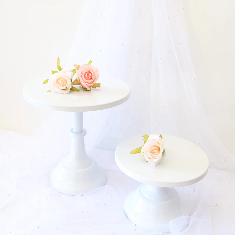 White Cake Stands Sets Romantic Wedding Birthday Party Dessert Tableware Cupcake Plates High Feet Cake Plates Display