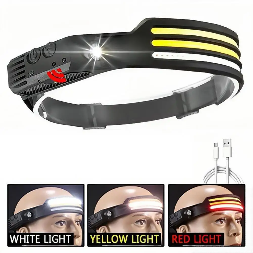 

Head-mounted Flashlight Versatile Waterproof Usb Rechargeable Led Headlamp with Sensor High Brightness Multiple for Outdoor