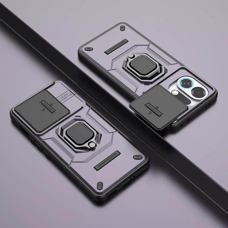 Magnetic Anti-Scratch Hard Case with Ring Holder and Camera Protection