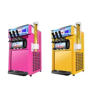 Electric 220/110V Soft Ice Cream Machine with 3 Different Flavors Fruit Freezer Hard Mixing Ice Cream Making Machine 1