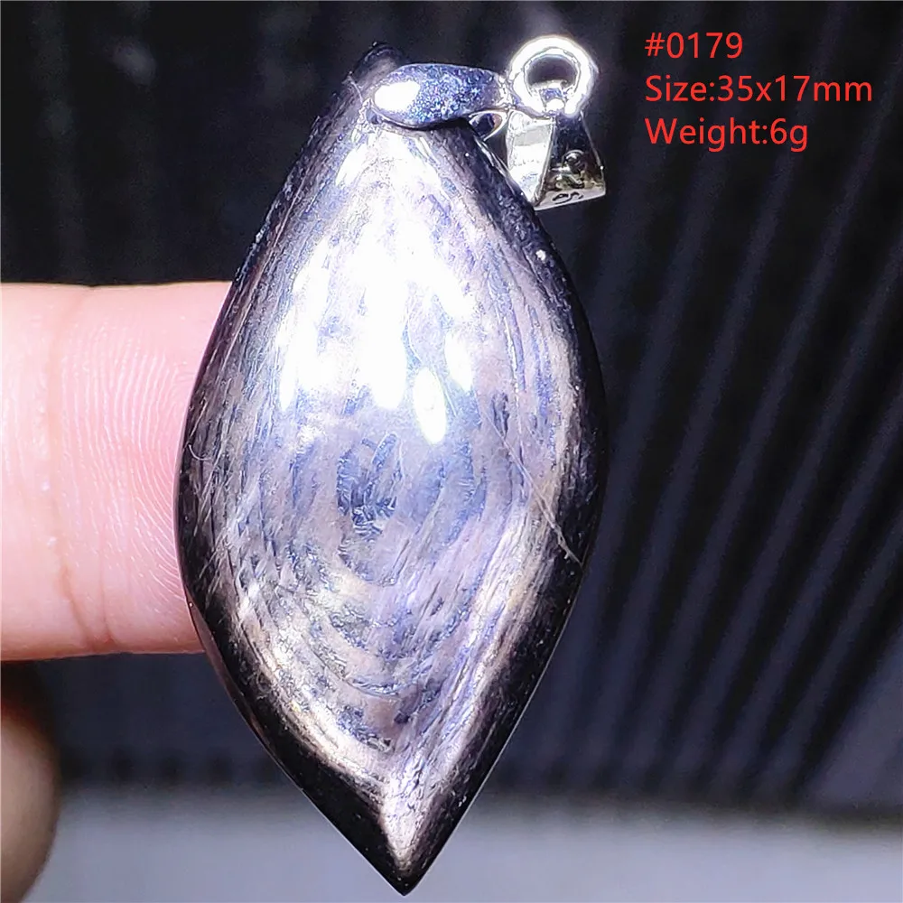 Natural Black Hypersthene Flash Pendant Gold Lucky Stone Hypersthene Pendant Necklace for Women From Egypt