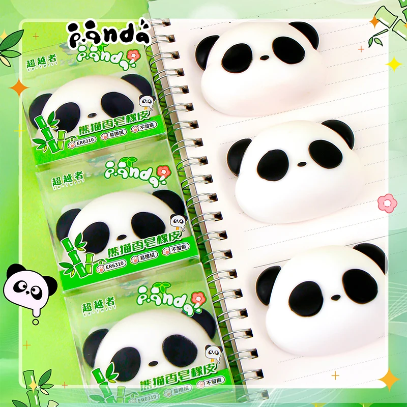 귀여운 문구류 아이템, 미적 문구류 용품, 학교 액세서리, 팬더 지우개 그리기 고무, 귀여운 물건