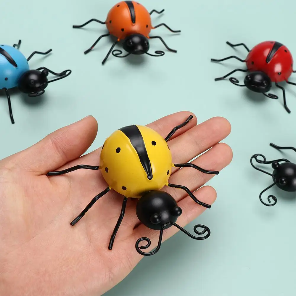 Decorazioni Per Esterni Da Cortile Sculture Da Parete Statue Cute Wall Art Coccinelle In Metallo 3D Garden Wall Decor