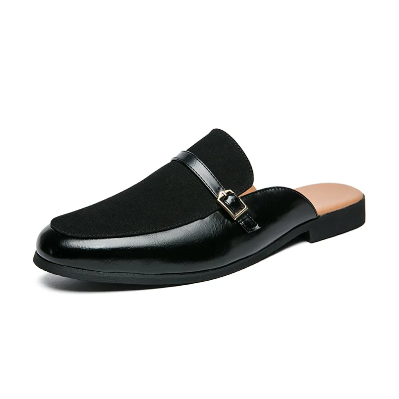 Patent Leather Slippers for Men 2024 Slides Slippers Man Summer Slippers Men Casual Shoes Mules Half Shoes for Men Chaussure