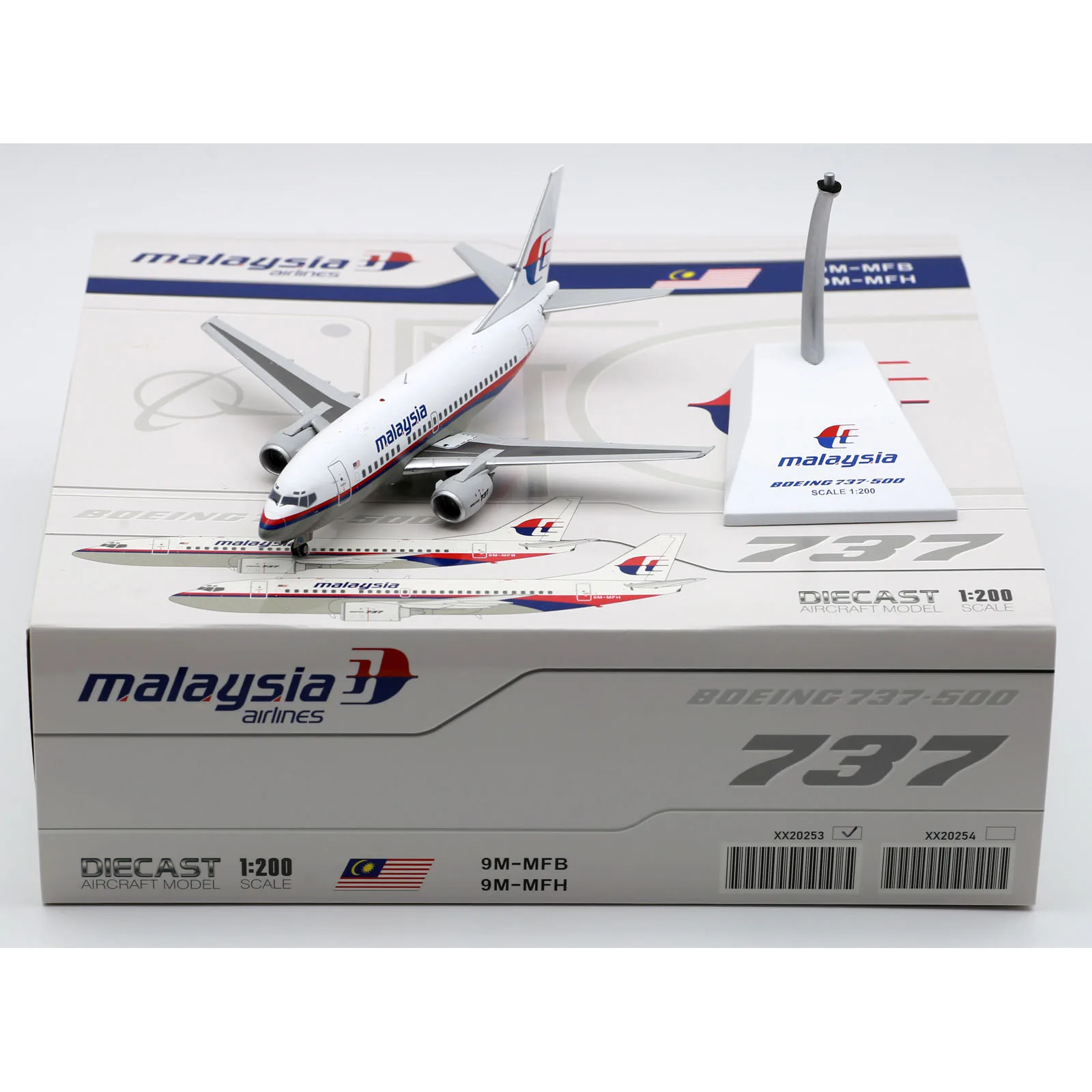 

XX20253 Alloy Collectible Plane Gift JC Wings 1:200 Malaysia Airlines Boeing B737-500 Diecast Aircraft Jet Model 9M-MFB