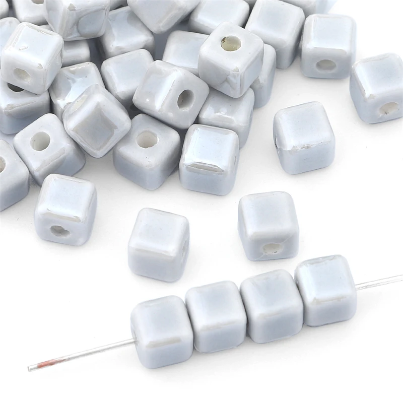 200 Perline In Ceramica Smaltata 6mm - Per Creazione Gioielli Fai Da Te, Colorate, Miste - Foto 10