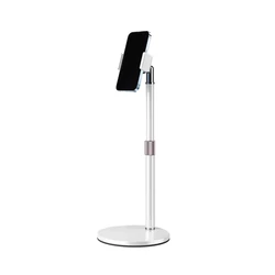 Adjustable Retractable Phone Stand for Live Broadcast and Desk Use (White)