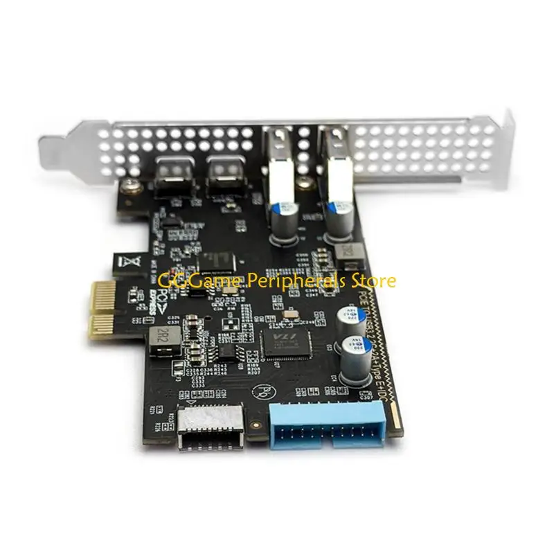 이중 USB 3.2 Gen1 Type C 포트 및 5Gbps 데이터 전송을 제공하는 U55B 효율적인 PCIe 카드