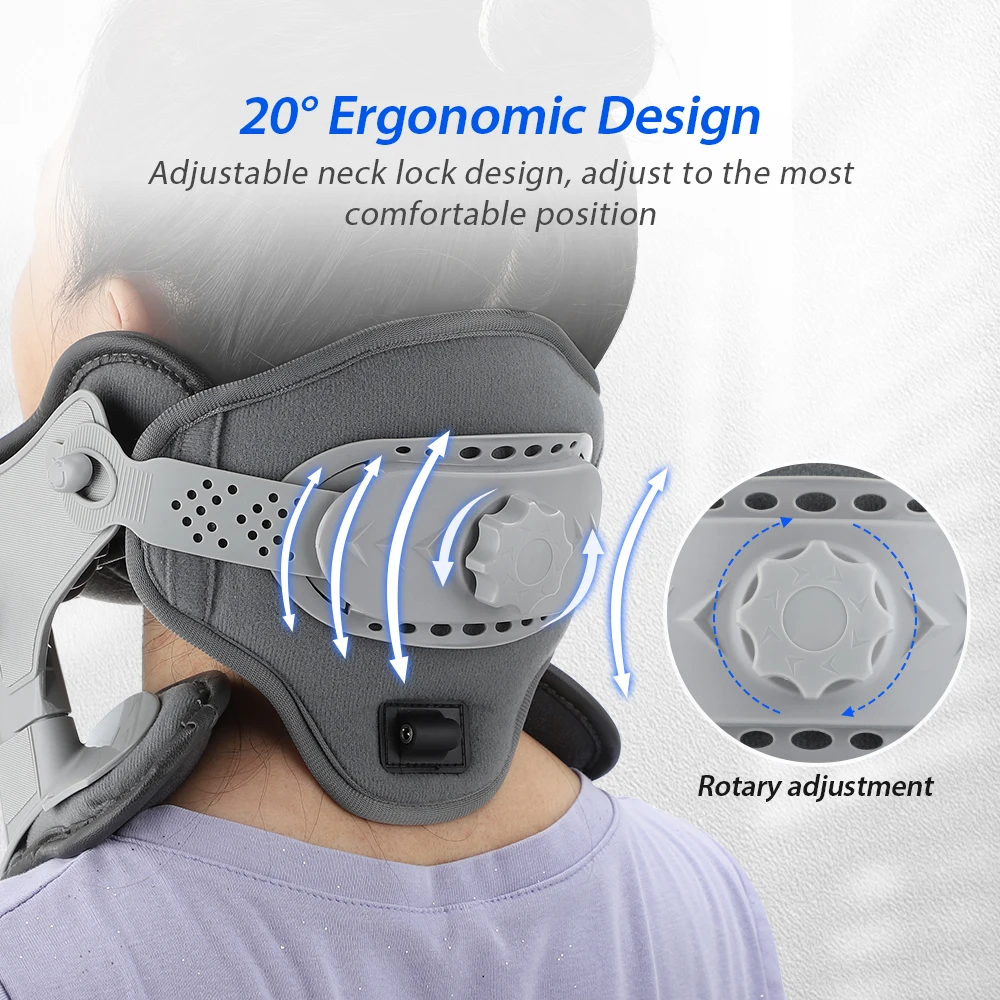 Neck Cervical Traction Adjustable Heating Cervical Support Posture Correction Co