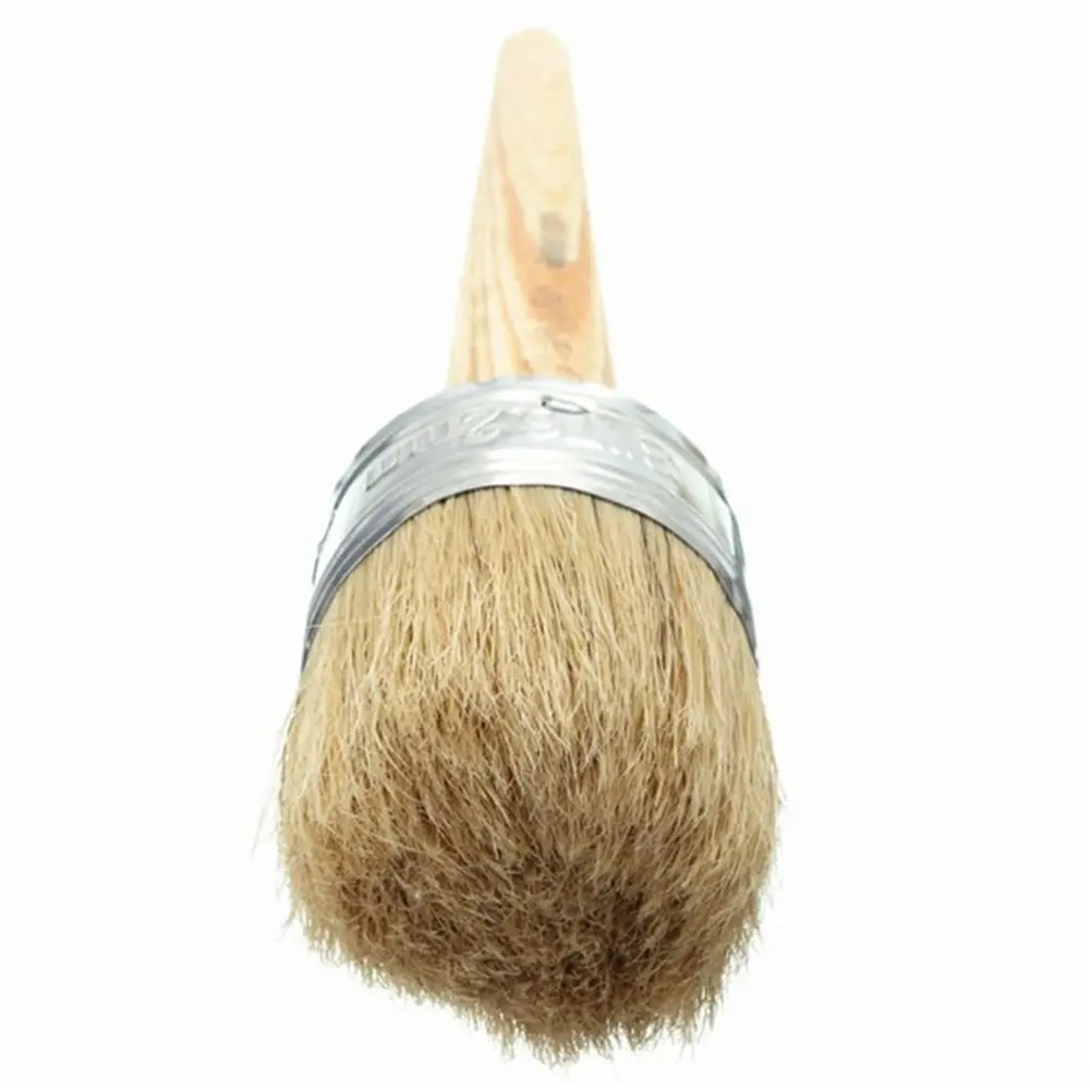 New Home Use Brush Wooden Handle Painting Wax Brushes 185mm Long Round Bristle Chalk Oil Paint DIA 6