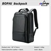 BOPAI Genuine Leather Backpack Men's Business Backpack Litchi Grain Leather Computer Backpack Luxury Natural Cowhide Backpack 1