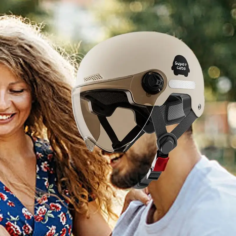 Bicycle Safety Helmet 3C Certified Electric Vehicle Helmet Unisex Battery Vehicle Helmet Motorcycle Riding Half Helmet 3