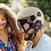 Bicycle Safety Helmet 3C Certified Electric Vehicle Helmet Unisex Battery Vehicle Helmet Motorcycle Riding Half Helmet 3