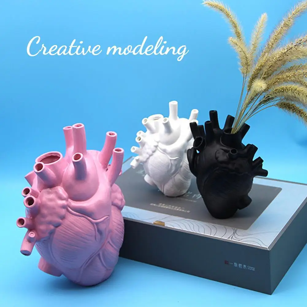 

Anatomical Heart Shaped Flower Vase, Home Decoration, Decorative Ornament, Craft for Farmhouse and Living