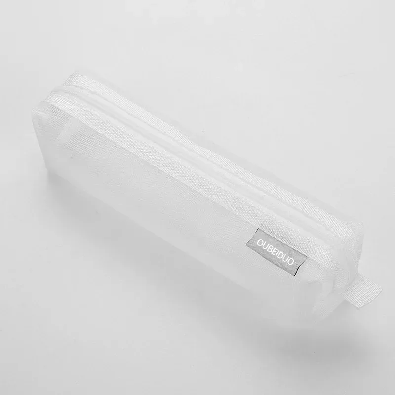 반투명 간단한 메쉬 펜 가방 학생 시험 문구 가방 대용량 휴대용 문구 보관 가방 학습 용품