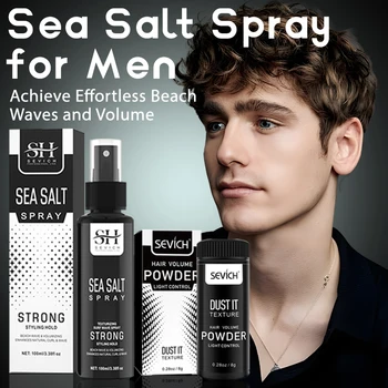 100ml Natural Sea Salt Spray For Hair Men Women Instant Texture Volume Hair Volume Powder Long-Lasting Hold Wave Hair Spray Set